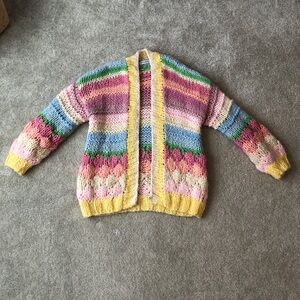 Vestique Thick Knit Sweater Colorful Pastel Size Small/medium Easter Long Sleeve